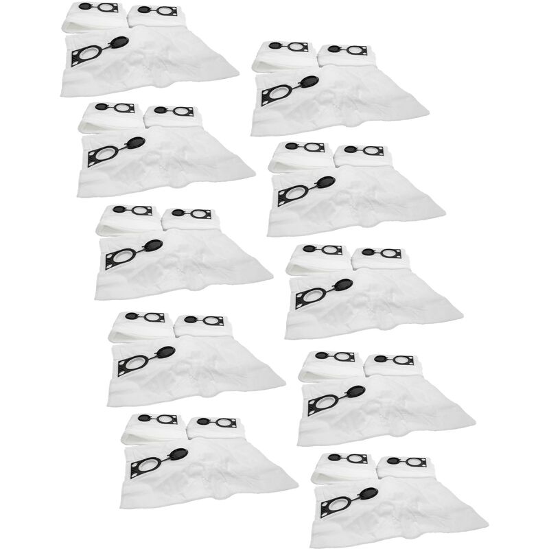 100x Vacuum Cleaner Bag compatible with Metabo asr 35 h, asr 35 m, asr 35 acp l/m/h Vacuum Cleaner - Microfleece, 66.4 cm x 39.6 cm, White - Vhbw