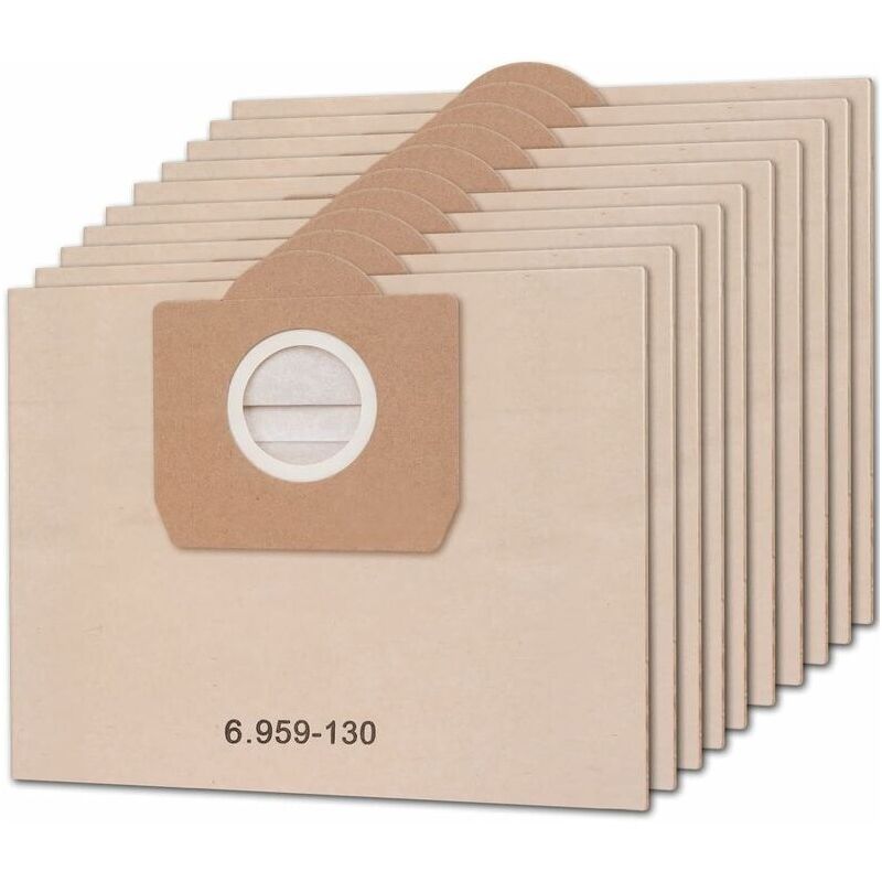 Csparkv - 10 Pack Vacuum Cleaner Bags for Karcher 6.959-130.0 WD3 WD3P MV3 A2204 A2254 A2604 Replacement Paper Filter Bags for Wet & Dry Vacuum