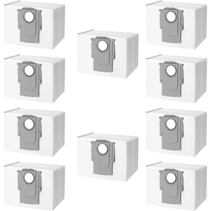 10 Pack Dust Bags for Roborock S8+/S8 Pro Ultra S7 MaxV Ultra S7 Pro Ultra Q7+ Q7 Max Plus Q5+ T8 Robot Vacuum Cleaner, Large Capacity Replacement