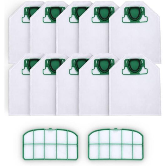 10 vacuum cleaner bags with 2 hepa filters for Vorwerk Kobold VK200 FP200, premium 5-layer microfleece for allergy sufferers
