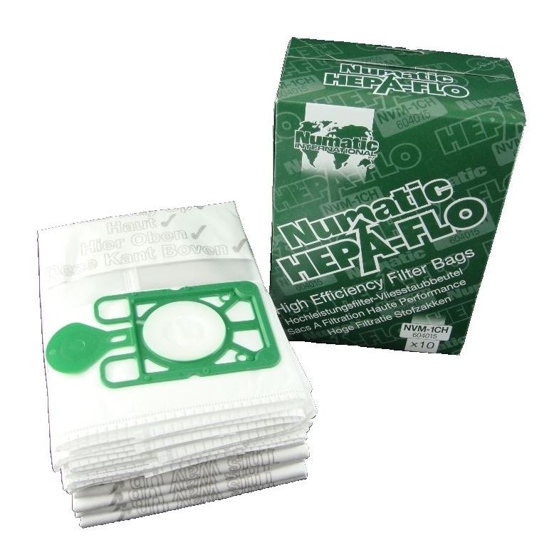 Numatic NVM-1CH HepaFlo Dust Bags Pack of 10 for Vacuum Cleaners