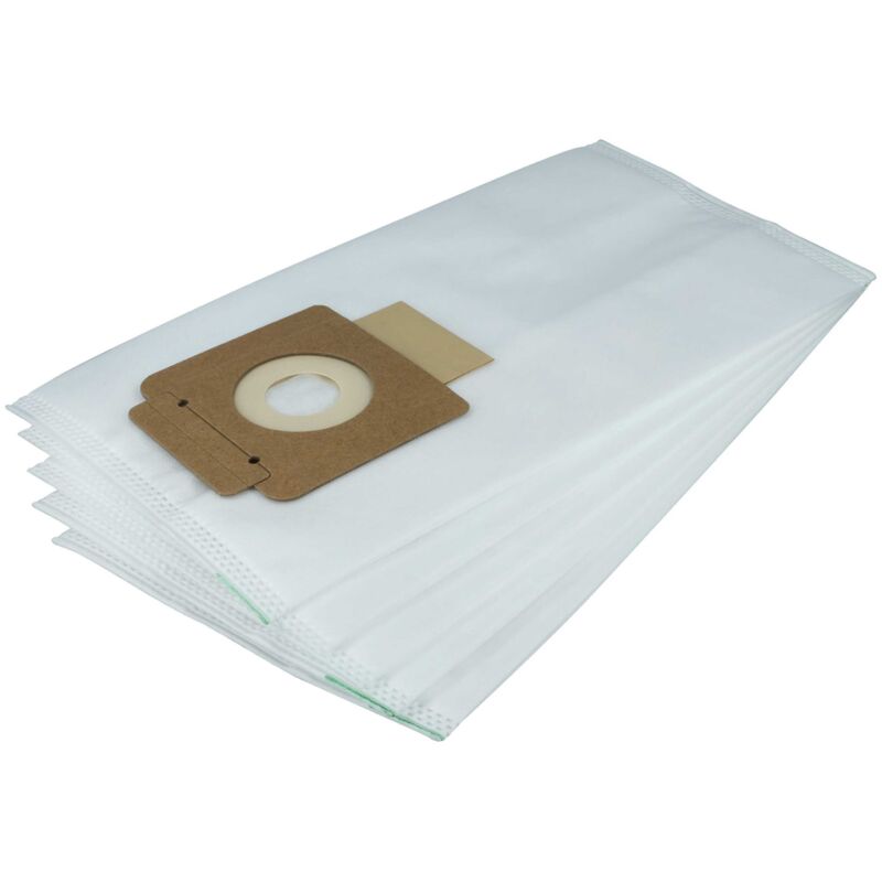 vhbw 5x Vacuum Cleaner Bag compatible with Würth TSS 7 L Basic Vacuum Cleaner, 33.5 cm x 18.5 cm, White