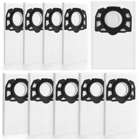 10Pcs Vacuum Cleaner Bag, Compatible with Karcher Vacuum Cleaner Bags WD2 Plus, Karcher WD 3, WD 3 Battery, KWD 1, KWD 2, KWD 3, MV 3, SE4001,
