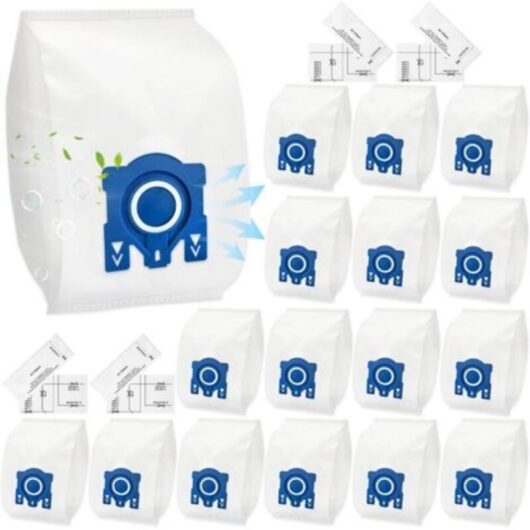 16 vacuum cleaner bags for Complete C2 Complete C3, S227, S400, S600, S812, S2000, S5000, and S8000 Series vacuum cleaners, high-efficiency dust bags