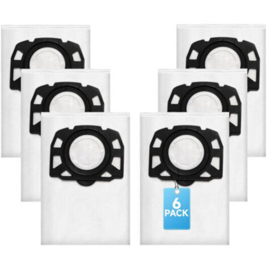 6 Pcs Vacuum Cleaner Bag, Compatible with Karcher Vacuum Cleaner Bags WD2 Plus, Karcher WD 3, WD 3 Battery, KWD 1, KWD 2, KWD 3, MV 3, SE4001,