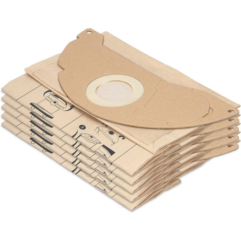 Pack of 20 vacuum cleaner bags compatible with Kärcher WD2, MV2 vacuum cleaners - Replacement for Kärcher bags 6.904-322.0