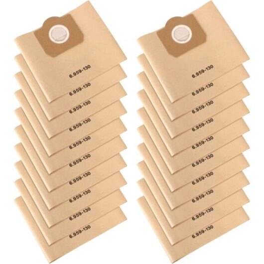 Vacuum cleaner bags, pack of 20 straight vacuum cleaner bags, paper filter bags, for Karcher 6.959-130.0 WD3/WD3P/MV3/A2204/A2204/A2534/SE 4001/SE
