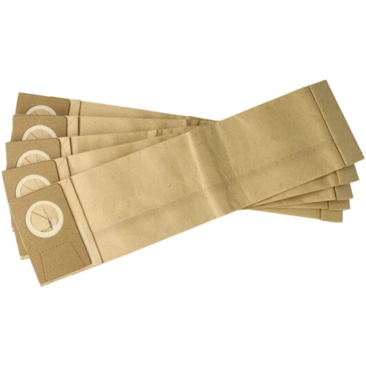 vhbw 5x Vacuum Cleaner Bag compatible with Lindhaus RX Hepa 450e, RX Hepa 500 Vacuum Cleaner, filter paper / cardboard, 38.5 cm x 10 cm, Brown