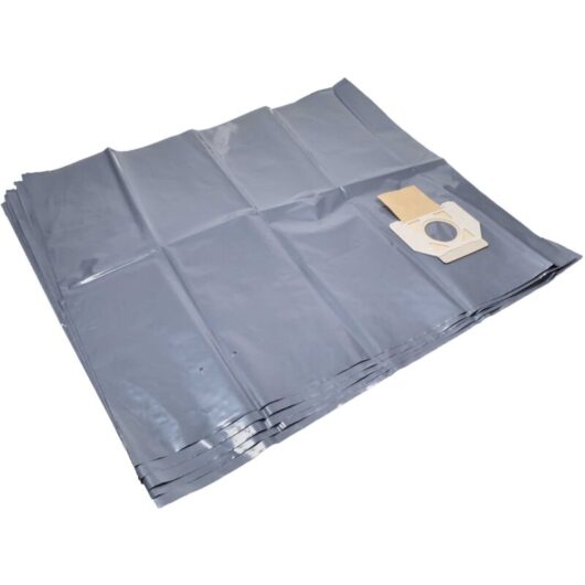 vhbw 5x Vacuum Cleaner Bag compatible with Makita 447, 447L, 447M, 447 MX Vacuum Cleaner, 37.7 cm x 21.2 cm, Grey